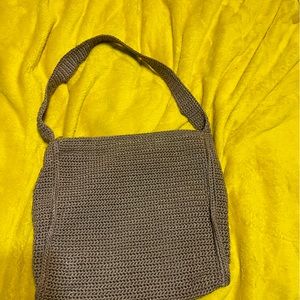 Gray crochet shoulder purse.  Rarely used.